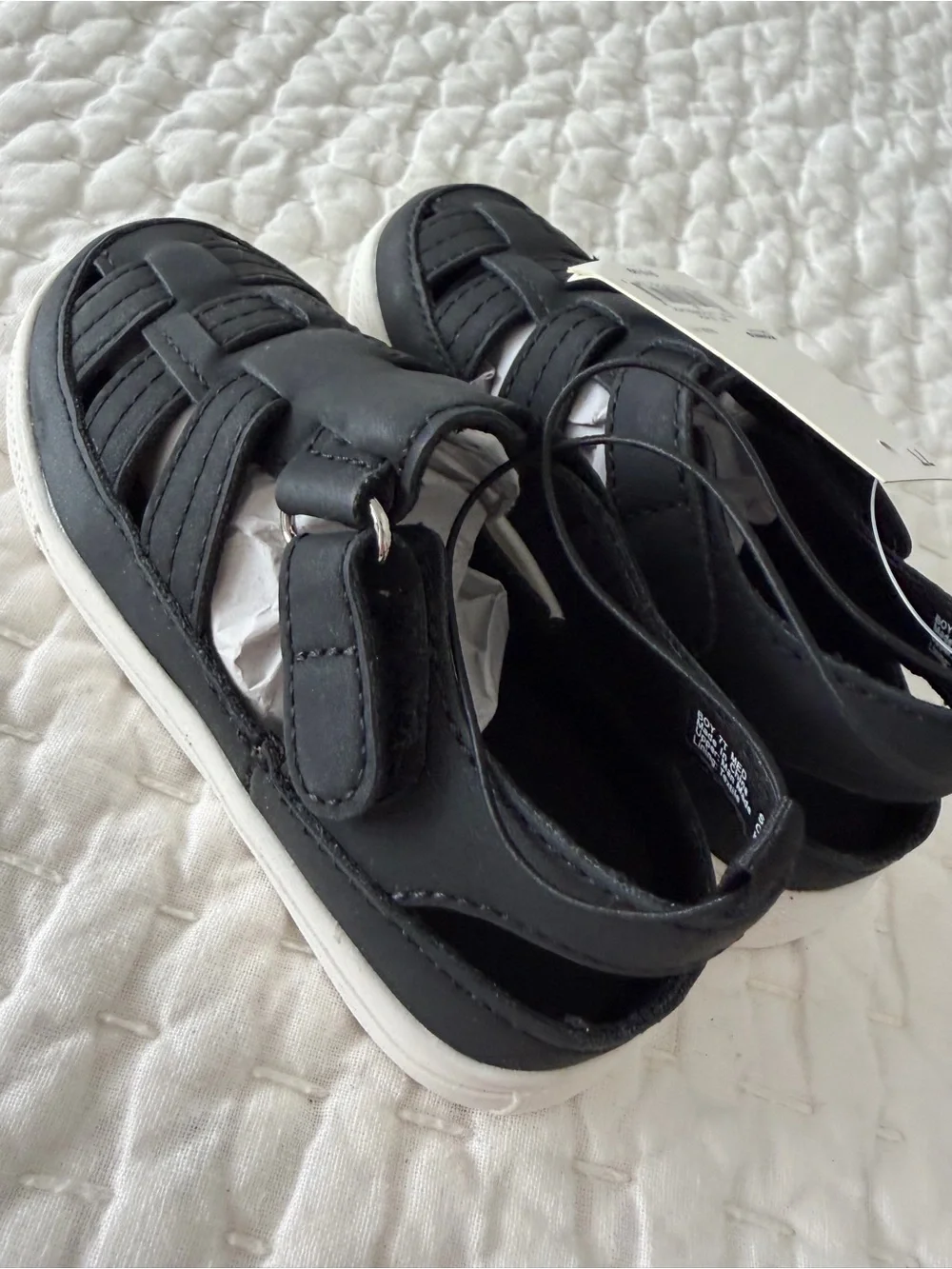 NWT Jumping Beans Black Fisherman Sandal Sneaker Size 7T